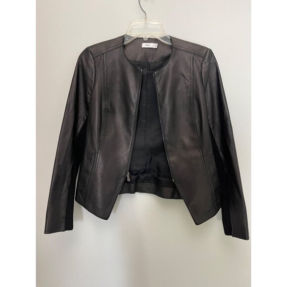 Vince Black lamb Leather Moto Jacket  size 4 - Picture 3 of 6